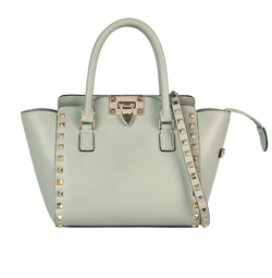 Mini Rockstud Tote, Leather, Green, MII, S, 3*